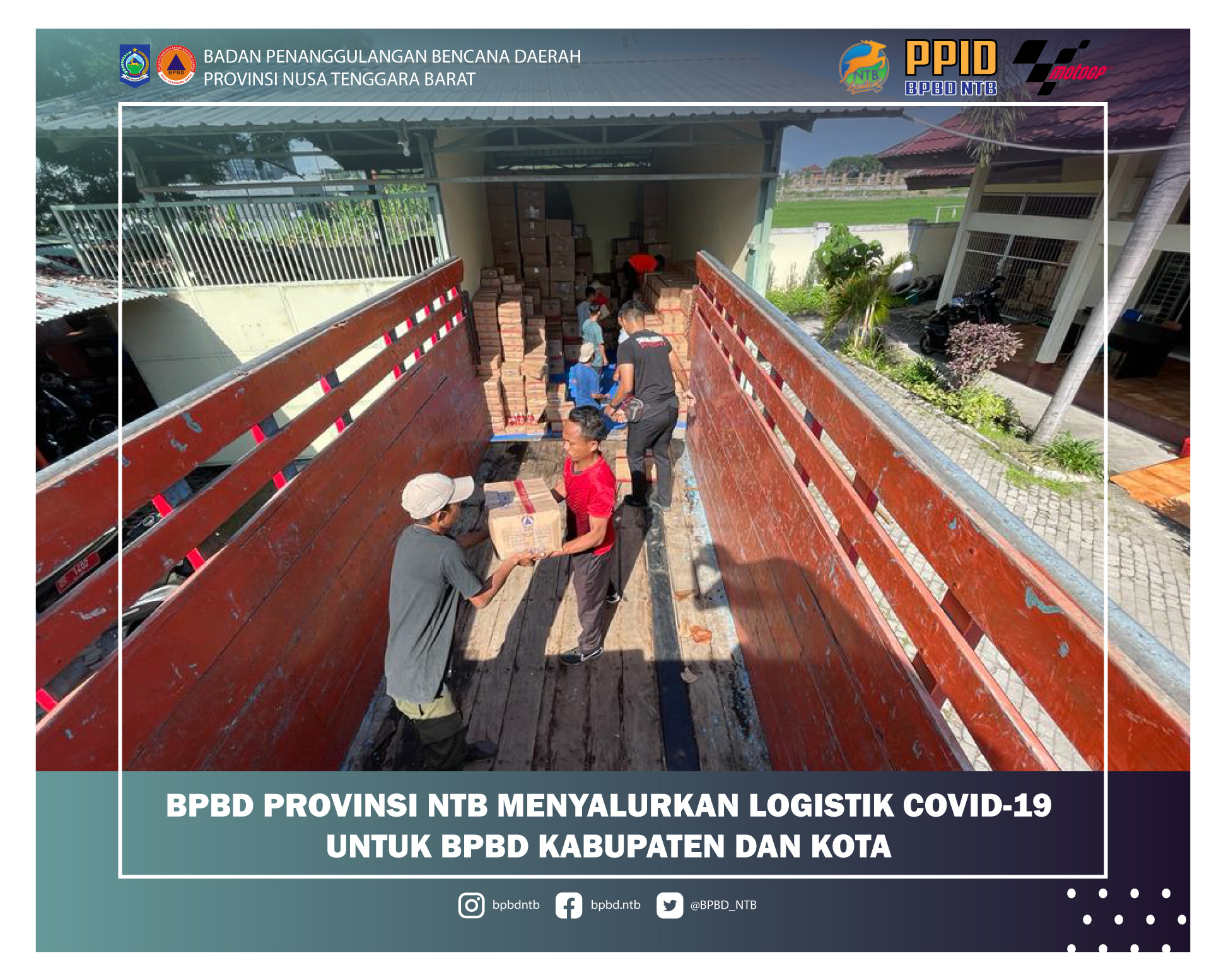 BPBD Provinsi NTB Menyalurkan Logistik Covid-19 Ke BPBD Kabupaten Dan Kota